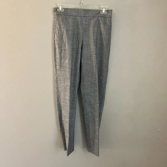 Calvin Klein Women B&W Gray Ankle Pants 2 Plaid Pleated Pull On Check Office NEW - Picture 4 of 14